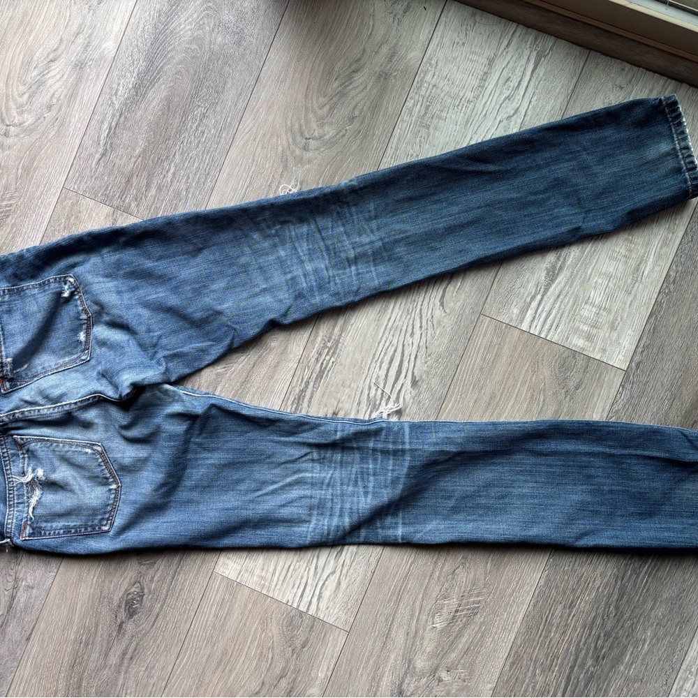 Distressed Blue Women's Skinny Jeans - Picture 6 of 6